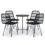 Juego de comedor de jardín 5 piezas ratán sintético negro de vidaXL, Conjuntos de jardín - Ref: Foro24-3157840, Precio: 303,2...