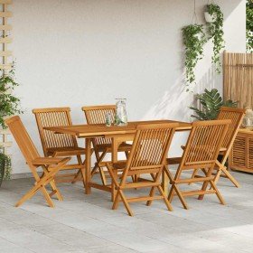 Conjunto de comedor de jardín 7 piezas madera maciza de teca en Conjuntos de jardín | Comprar online en Foru.es