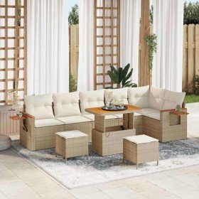 Conjunto de sofá de jardín con cojín 9 pcs beige y crema en Sofás de exterior | Comprar online en Foru.es