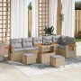Conjunto de sofás de jardín con cojín 9 pcs Beige y Gris Claro en Sofás de exterior | Comprar online en Foru.es