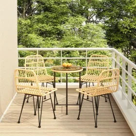 Juego de comedor de jardín 5 piezas ratán sintético de vidaXL, Conjuntos de jardín - Ref: Foro24-3157839, Precio: 328,30 €, D...