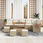 Conjunto de sofás de jardín con cojín 10 pcs Beige y Crema en Sofás de exterior | Comprar online en Foru.es