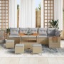 Conjunto de sofá de jardín con cojín 10 pcs beige y gris claro en Sofás de exterior | Comprar online en Foru.es