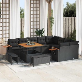 Conjunto de sofás de jardín con cojín 12 pcs Negro en Sofás de exterior | Comprar online en Foru.es