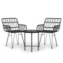 Juego de comedor de jardín 3 piezas ratán sintético negro de vidaXL, Conjuntos de jardín - Ref: Foro24-3157830, Precio: 171,1...