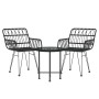 Juego de comedor de jardín 3 piezas ratán sintético negro de vidaXL, Conjuntos de jardín - Ref: Foro24-3157830, Precio: 171,1...