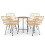 Juego de comedor de jardín 5 piezas ratán sintético de vidaXL, Conjuntos de jardín - Ref: Foro24-3157837, Precio: 312,41 €, D...