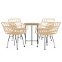 Juego de comedor de jardín 5 piezas ratán sintético de vidaXL, Conjuntos de jardín - Ref: Foro24-3157837, Precio: 312,41 €, D...