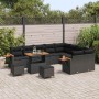 Conjunto de sofá de jardín con cojín 12 pcs Negro en Sofás de exterior | Comprar online en Foru.es