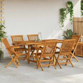 Juego de comedor para jardín 7 piezas madera maciza teca en Conjuntos de jardín | Comprar online en Foru.es