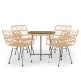 Juego de comedor de jardín 5 piezas ratán sintético de vidaXL, Conjuntos de jardín - Ref: Foro24-3157841, Precio: 355,59 €, D...