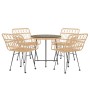 Juego de comedor de jardín 5 piezas ratán sintético de vidaXL, Conjuntos de jardín - Ref: Foro24-3157841, Precio: 355,59 €, D...
