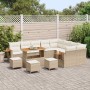 Conjunto de sofá de jardín con cojín 13 pcs beige y crema en Sofás de exterior | Comprar online en Foru.es