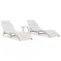 Sun loungers with table 2 pcs solid white acacia wood by vidaXL, Loungers - Ref: Foro24-3155471, Price: 339,11 €, Discount: %