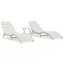 Tumbonas con mesa 2 uds madera maciza de acacia blanco de vidaXL, Tumbonas - Ref: Foro24-3155471, Precio: 351,94 €, Descuento: %