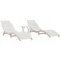 Sun loungers with table 2 pcs solid white acacia wood by vidaXL, Loungers - Ref: Foro24-3155471, Price: 339,11 €, Discount: %