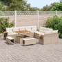 Conjunto de sofás de jardín con cojín 13 pcs Beige y Crema en Sofás de exterior | Comprar online en Foru.es