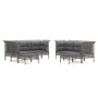 Set de muebles de jardín 9 pzas y cojines ratán sintético gris de vidaXL, Conjuntos de jardín - Ref: Foro24-3187573, Precio: ...
