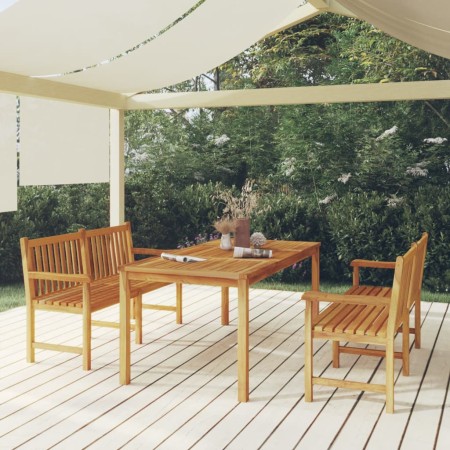 Juego de comedor para jardín 3 pzas madera maciza de teca de vidaXL, Conjuntos de jardín - Ref: Foro24-3157156, Precio: 754,8...