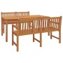 Juego de comedor para jardín 3 pzas madera maciza de teca de vidaXL, Conjuntos de jardín - Ref: Foro24-3157156, Precio: 754,8...