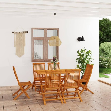 Conjunto de comedor de jardín 7 piezas madera maciza de teca en Conjuntos de jardín | Comprar online en Foru.es