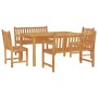 Juego de comedor para jardín 5 piezas madera maciza de teca de vidaXL, Conjuntos de jardín - Ref: Foro24-3157155, Precio: 805...