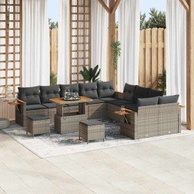 Conjunto de sofá de jardín con cojín 13 pcs Gris en Sofás de exterior | Comprar online en Foru.es