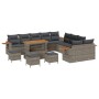 Conjunto de sofás de jardín con cojín 14 pcs Gris en Sofás de exterior | Comprar online en Foru.es