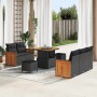Conjunto de sofá de jardín con cojín Manual 8 pcs Negro en Sofás de exterior | Comprar online en Foru.es