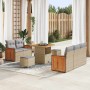 Conjunto de sofá de jardín con cojín 8 pcs beige y gris claro en Sofás de exterior | Comprar online en Foru.es