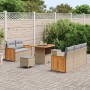 Conjunto de sofá de jardín con cojín 8 pcs beige y gris claro en Sofás de exterior | Comprar online en Foru.es