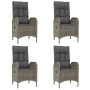 Set comedor jardín 7 pzas y cojines ratán sintético gris de vidaXL, Conjuntos de jardín - Ref: Foro24-3185036, Precio: 915,12...