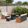Conjunto de sofá de jardín con cojín Manual 8 pcs Negro y crema en Sofás de exterior | Comprar online en Foru.es