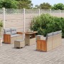 Conjunto de sofá de jardín con cojín 8 pcs beige y gris claro en Sofás de exterior | Comprar online en Foru.es
