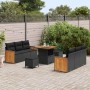 Conjunto de sofá de jardín con cojín Manual 9 pcs Negro en Sofás de exterior | Comprar online en Foru.es