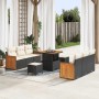 Conjunto de sofá de jardín con cojín Manual 9 pcs Negro y crema en Sofás de exterior | Comprar online en Foru.es
