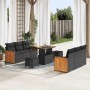 Conjunto de sofá de jardín con cojín Manual 9 pcs Negro en Sofás de exterior | Comprar online en Foru.es