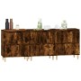 Aparadores 3 uds madera contrachapada roble ahumado 60x35x70 cm de vidaXL, Aparadores - Ref: Foro24-3185772, Precio: 170,74 €...