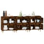 Aparadores 3 uds madera contrachapada roble ahumado 60x35x70 cm de vidaXL, Aparadores - Ref: Foro24-3185772, Precio: 170,74 €...