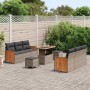 Conjunto de sofá de jardín con cojín Manual 9 pcs Gris en Sofás de exterior | Comprar online en Foru.es