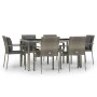 Set comedor jardín 7 pzas y cojines ratán sintético gris de vidaXL, Conjuntos de jardín - Ref: Foro24-3157960, Precio: 493,90...