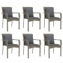 Set comedor jardín 7 pzas y cojines ratán sintético gris de vidaXL, Conjuntos de jardín - Ref: Foro24-3157960, Precio: 493,90...