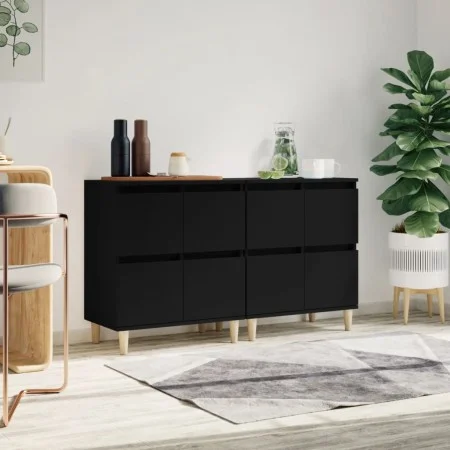 Aparadores 2 uds madera contrachapada negro 60x35x70 cm de vidaXL, Aparadores - Ref: Foro24-3185752, Precio: 144,40 €, Descue...