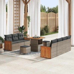 Conjunto de sofás de jardín con cojín 10 pcs Gris en Sofás de exterior | Comprar online en Foru.es