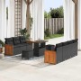 Conjunto de sofás de jardín con cojín 10 pcs Negro en Sofás de exterior | Comprar online en Foru.es