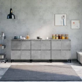 Sideboards 3 Stück betongraues Sperrholz 60x35x70 cm von vidaXL, Sideboards - Ref: Foro24-3185779, Preis: 201,43 €, Rabatt: %