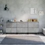 Aparadores 3 uds madera contrachapada gris hormigón 60x35x70 cm de vidaXL, Aparadores - Ref: Foro24-3185779, Precio: 201,43 €...