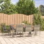 Set comedor jardín 9 pzas y cojines ratán sintético gris de vidaXL, Conjuntos de jardín - Ref: Foro24-3184974, Precio: 675,85...