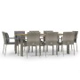 Set comedor jardín 9 pzas y cojines ratán sintético gris de vidaXL, Conjuntos de jardín - Ref: Foro24-3184974, Precio: 675,85...