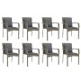 Set comedor jardín 9 pzas y cojines ratán sintético gris de vidaXL, Conjuntos de jardín - Ref: Foro24-3184974, Precio: 675,85...
